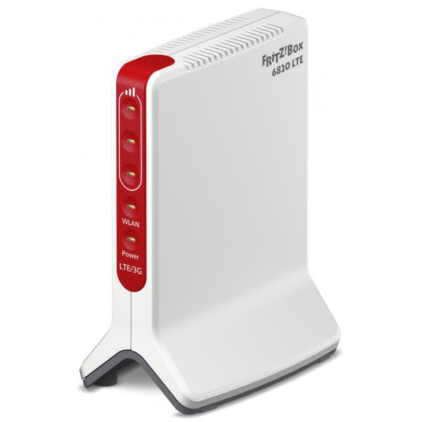Box FRITZ! 6820 LTE (v3) INT router wireless Gigabit Ethernet Banda singola (2.4 GHz) 4G Rosso, Bianco