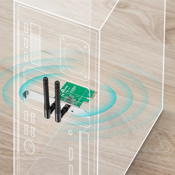 TP-LINK WIR. 300Bps PCIe ADAPTER + 2 ANT
