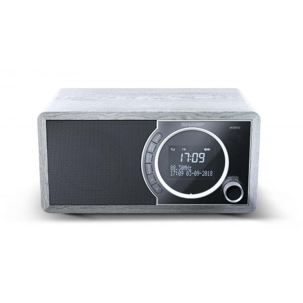 SHARP DR-450(GR) - RADIO DIGITALE - DAB/DAB+ - LCD MONOCROMATICO - 6W - BLUETOOTH - CHASSIS IN LEGNO - GRIGIO