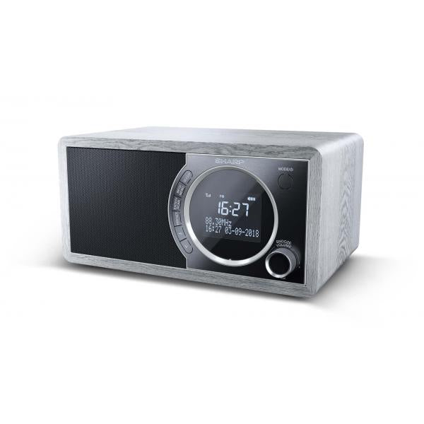 SHARP DR-450(GR) - RADIO DIGITALE - DAB/DAB+ - LCD MONOCROMATICO - 6W - BLUETOOTH - CHASSIS IN LEGNO - GRIGIO
