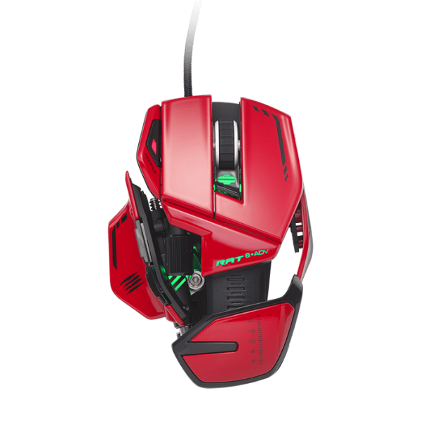 MAD CATZ GAMING MOUSE R.A.T. 8+ADV OPTICAL GAMING MOUSE, RED ALLUMINIO +16