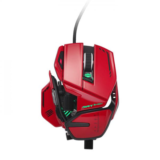 MAD CATZ GAMING MOUSE R.A.T. 8+ADV OPTICAL GAMING MOUSE, RED ALLUMINIO +16