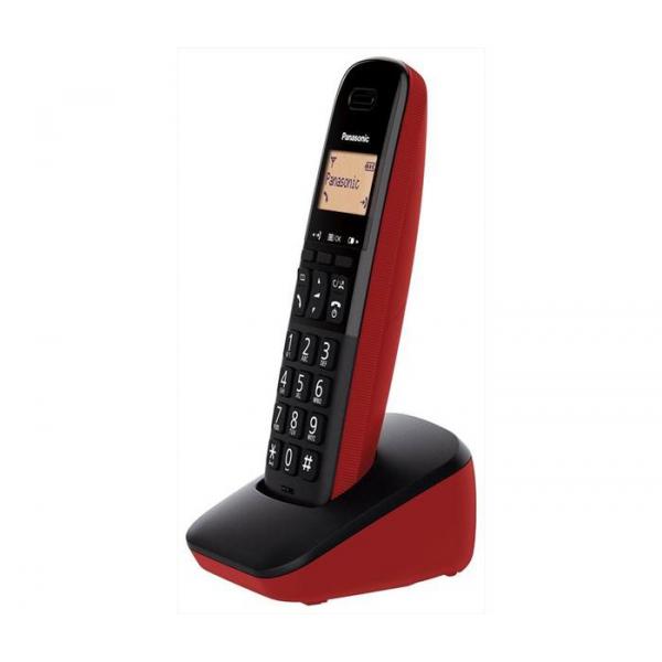 PANASONIC KX-TGB610JT (NERO/ROSSO) - TELEFONO CORDLESS - IMPUGNATURA ANTISCIVOLO - AUTONOMIA IN CHIAMATA 18H