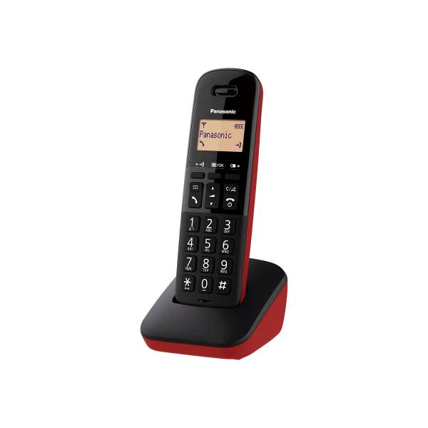 PANASONIC KX-TGB610JT (NERO/ROSSO) - TELEFONO CORDLESS - IMPUGNATURA ANTISCIVOLO - AUTONOMIA IN CHIAMATA 18H