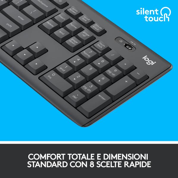 Logitech 920-009797 tastiera Mouse incluso Ufficio RF Wireless QWERTY Italiano Grafite