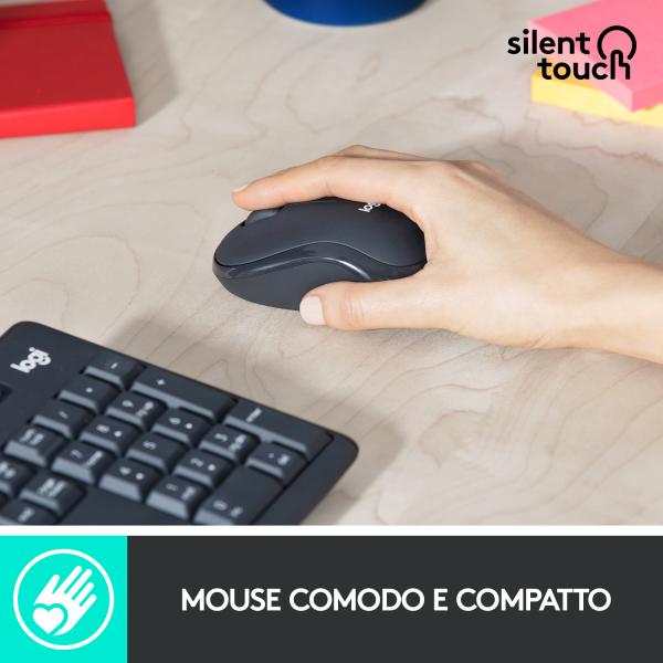 Logitech 920-009797 tastiera Mouse incluso Ufficio RF Wireless QWERTY Italiano Grafite