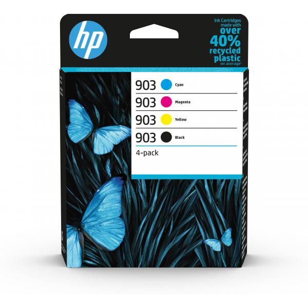 HP 903 4-PACK (6ZC73AE) - BLACK + CIANO + MAGENTA + YELLOW - CARTUCCIA ORIGINALE
