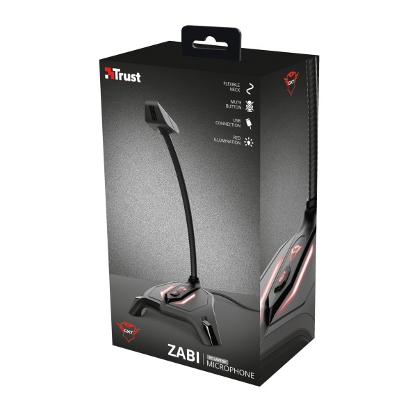 TRUST GXT 215 ZABI (23800) - MICROFONO GAMING DESKTOP - LED - ASTA FLESSIBILE