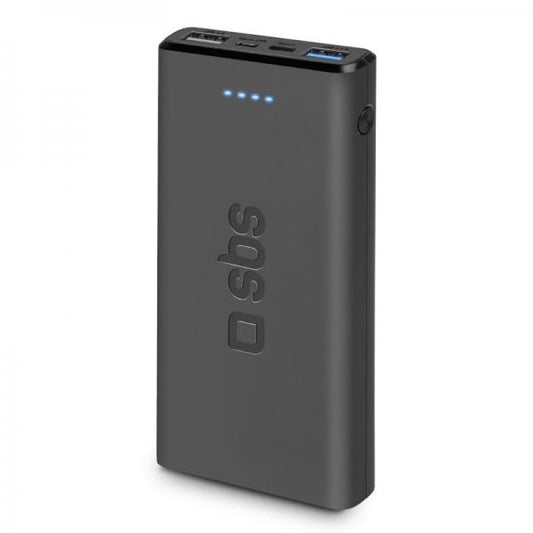 SBS Power bank 10.000 mAh extra slim con porta USB 2.1A Intelligent Charge (IC) - (SBS TTBB10000FASTK batteria portatile Polimeri di litio (LiPo) 10000 mAh Nero)