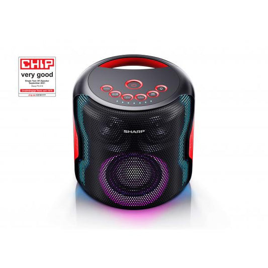 SHARP PS-919(BK) - SPEAKER BLUETOOTH PORTATILE TWS - 130W - USB - AUX - IPX5 - GIOCO LUCE LED RGB - NERO