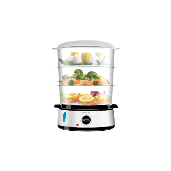 CECOTEC VAPORITA VAPORIERA ELETTRICA 3000 INOX CON 800W 3 RECIPIENTI E TIMER 60 MINUTI