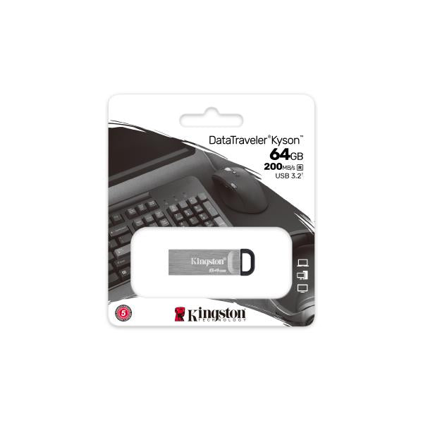KINGSTON DATATRAVELER KYSON 64GB (DTKN/64GB) - PEN DRIVE 64GB USB-A 3.2