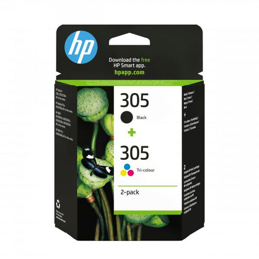 HP 305 2-PACK (6ZD17AE) - BLACK + TRI-COLOR - CARTUCCIA ORIGINALE