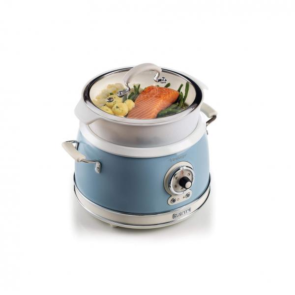 ARIETE CUOCIRISO VINTAGE CELESTE (2904/05) - 5 FUNZIONI COTTURA - 3.5LT (RISO 1.8LT) - 700W