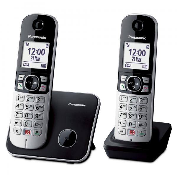 PANASONIC KX-TG6852JTB DUO CORDLESS DECT BLACK/SILVER + AGGIUNTIVO