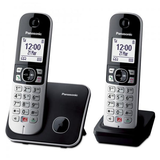 PANASONIC KX-TG6852JTB DUO CORDLESS DECT BLACK/SILVER + AGGIUNTIVO