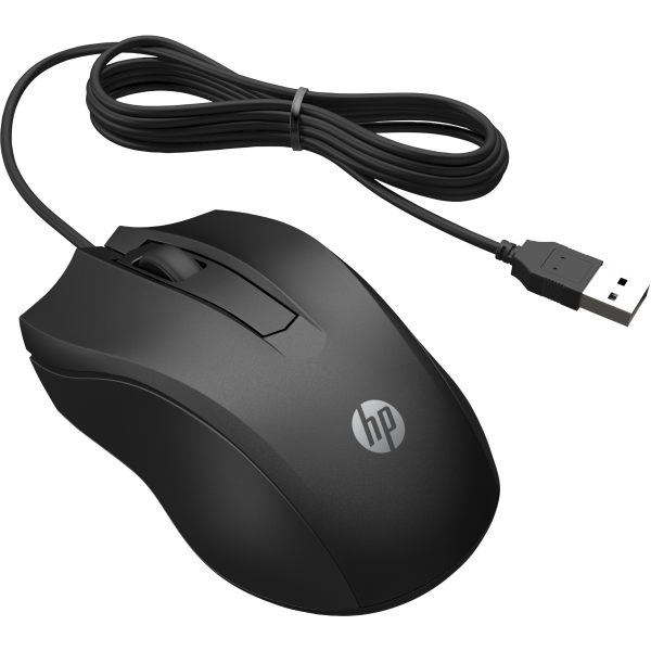 HP Wired 100 mouse Ufficio Ambidestro USB tipo A Ottico 1600 DPI