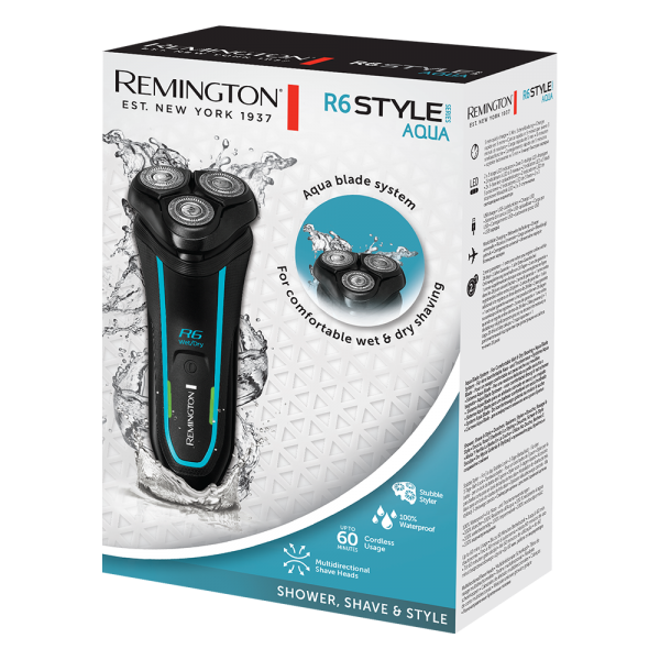 REMINGTON R6000 - RASOIO ELETTRICO - RICARICARICABILE - WATERPROOF - 60''AUT - ACC BARBA 3GG - LED