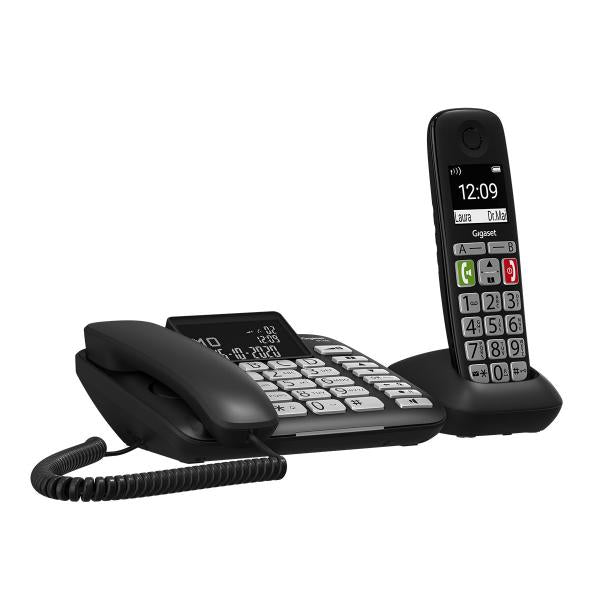 GIGASET DL780 PLUS (NERO) - TELEFONO CORDLESS + CORDED - MAXI DISPLAY - VIVAVOCE - TASTI GRANDI
