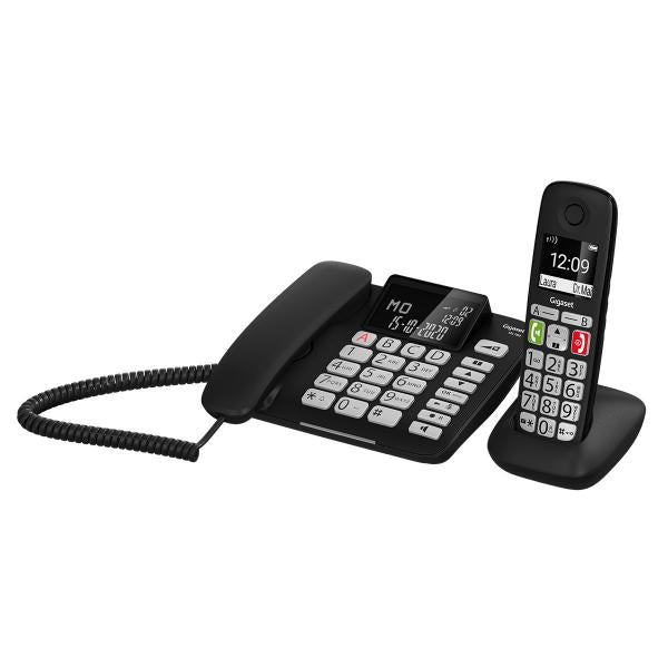 GIGASET DL780 PLUS (NERO) - TELEFONO CORDLESS + CORDED - MAXI DISPLAY - VIVAVOCE - TASTI GRANDI