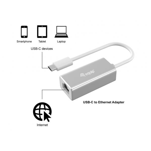 EQUIP 133454 - ADATTATORE DI RETE USB-C / RJ45 GIGABIT NETWORK