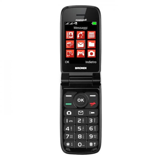 BRONDI MAGNUM 4 (BIANCO) - TELEFONO CELLULARE PER ANZIANI - TORCIA - FOTOCAMERA
