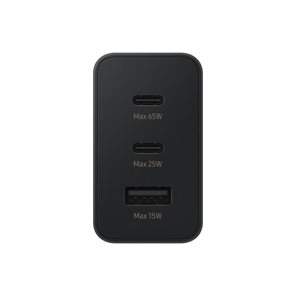 SAMSUNG FAST EP-T6530NBEGEU - ALIMENTATORE 65W TRIO 2xUSB-C + 1xUSB-A Black