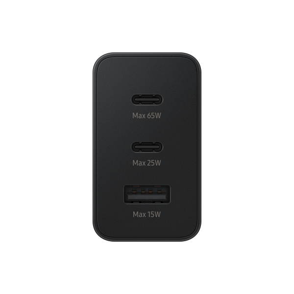 SAMSUNG FAST EP-T6530NBEGEU - ALIMENTATORE 65W TRIO 2xUSB-C + 1xUSB-A Black