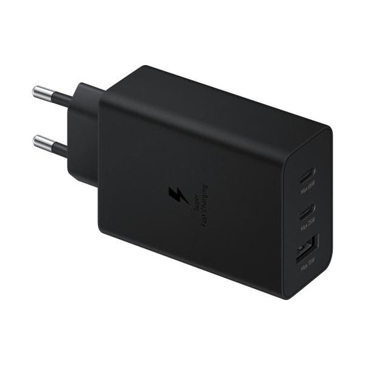 SAMSUNG FAST EP-T6530NBEGEU - ALIMENTATORE 65W TRIO 2xUSB-C + 1xUSB-A Black