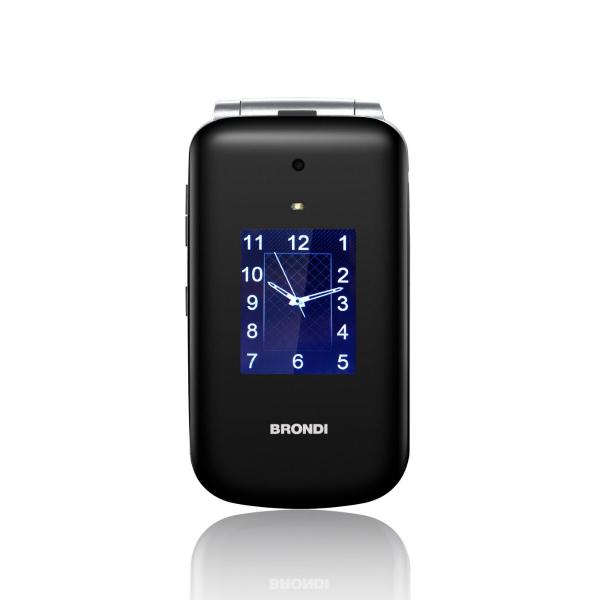BRONDI AMICO SUPERVOICE NERO/SILVER 2.8" EASY PHONE CLAMSHELL