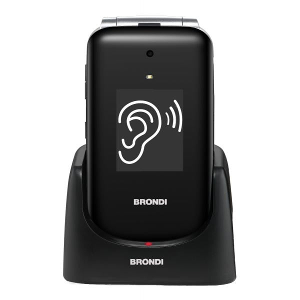 BRONDI AMICO SUPERVOICE NERO/SILVER 2.8" EASY PHONE CLAMSHELL