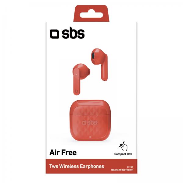 SBS TWS Air Free Cuffie True Wireless Stereo (TWS) In-ear Musica e Chiamate Base di ricarica Rosso - (SBS TWS Air Free Cuffie True Wireless Stereo (TWS) In-ear Musica e Chiamate Base di ricarica Rosso)