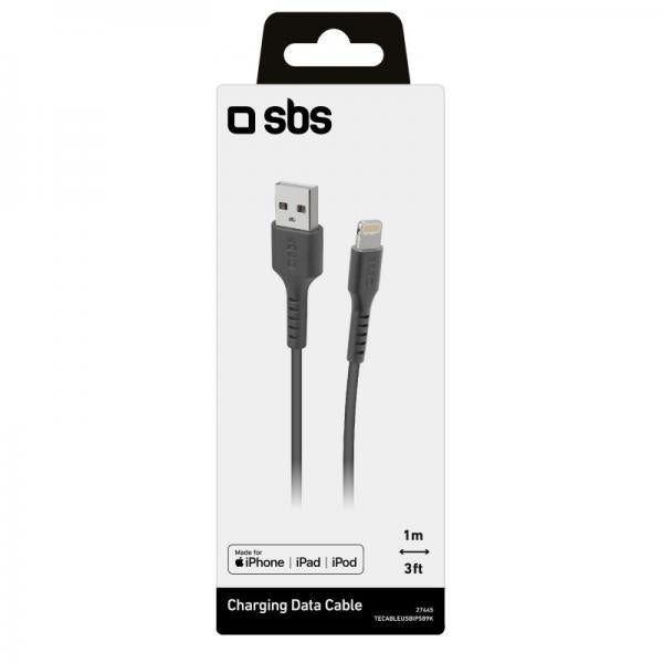 SBS TECABLEUSBIP589K cavo Lightning 1 m Nero - (SBS TECABLEUSBIP589K cavo Lightning 1 m Nero)