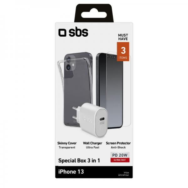 SBS KIT31IP1361 mobile phone starter kit Trasparente, Bianco - (SBS KIT31IP1361 mobile phone starter kit Trasparente, Bianco)
