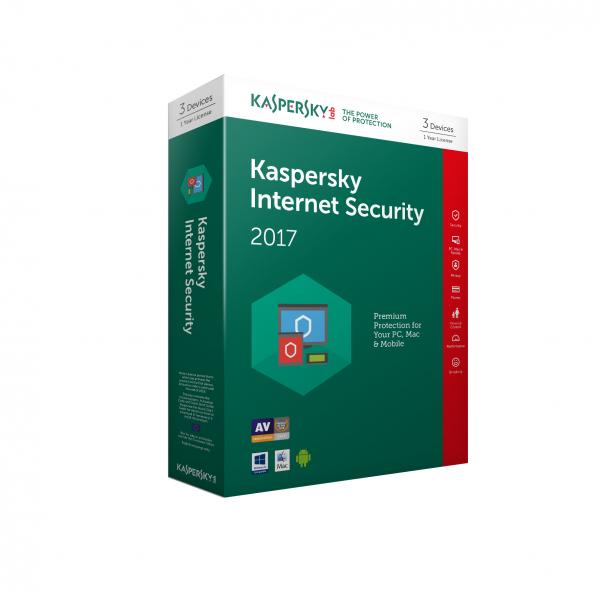 Kaspersky Internet Security 2017 Sicurezza antivirus Base 1 licenza/e 1 anno/i