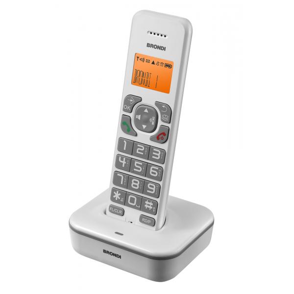 BRONDI BRAVO STAR (BIANCO) - TELEFONO CORDLESS SINGOLO - TASTI GRANDI - VIVAVOCE