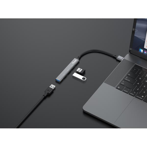 EQUIP 128960 - HUB USB-A 4-PT 3.0 - ALLUMINIO