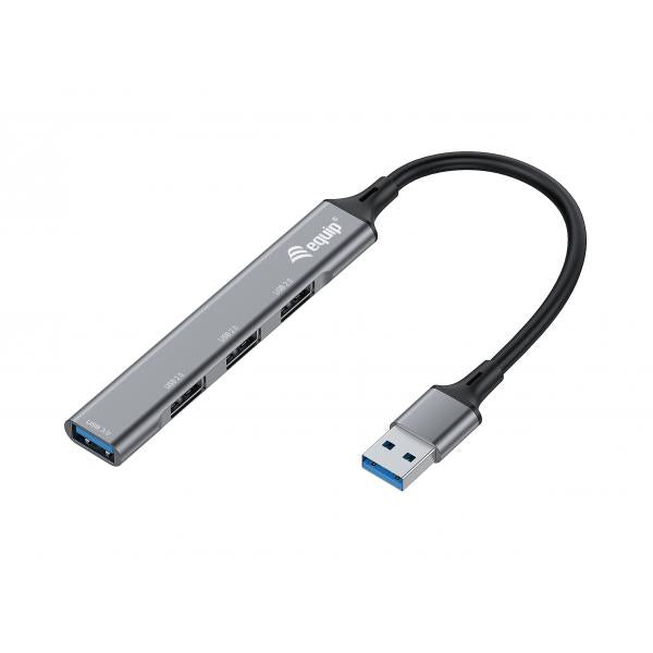 EQUIP 128960 - HUB USB-A 4-PT 3.0 - ALLUMINIO