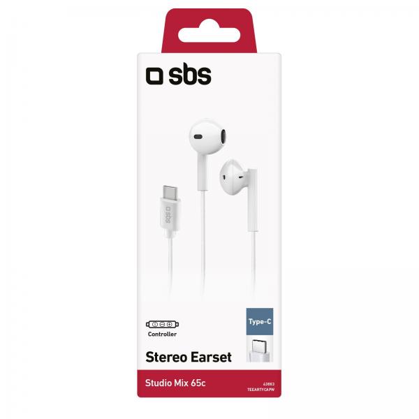 SBS Studio Mix 65c Cuffie Cablato In-ear Musica e Chiamate USB tipo-C Bianco - (SBS Studio Mix 65c Cuffie Cablato In-ear Musica e Chiamate USB tipo-C Bianco)