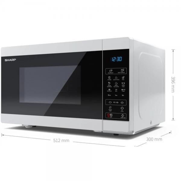 SHARP YC-MG81E-W - FORNO A MICROONDE 28L - 900W - CONTROLLO DIGITALE - GRILL - 11 LIVELLI DI POTENZA - WHITE