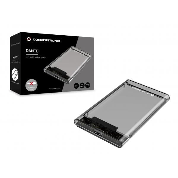 CONCEPTRONIC DANTE03T - BOX HDD / SSD 2.5"" USB 3.0, TRANSPARENT