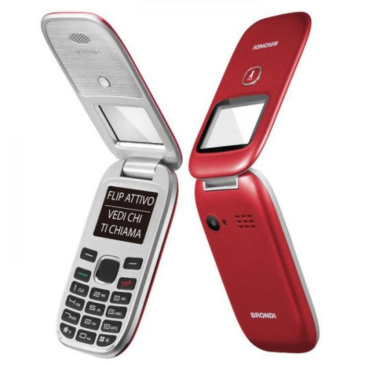 BRONDI WINDOW+ RED 1.77" FEATURE PHONE CLAMSHELL/