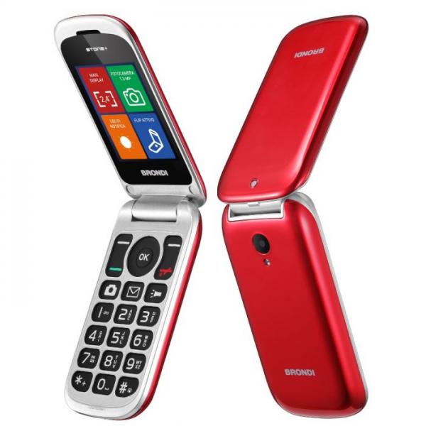 BRONDI STONE+ RED 2.4" FEATURE PHONE CLAMSHELL