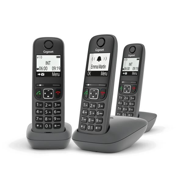 GIGASET AS490 TRIO (NERO) - TELEFONO CORDLESS TRIPLO - VIVAVOCE