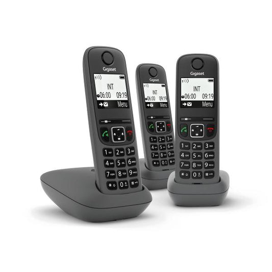 GIGASET AS490 TRIO (NERO) - TELEFONO CORDLESS TRIPLO - VIVAVOCE