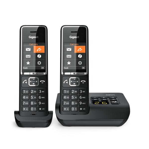 GIGASET COMFORT 550 DUO BLACK CORDLESS CON SEGRETERIA ED AGGIUNTIVO
