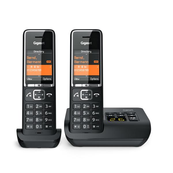 GIGASET COMFORT 550 DUO BLACK CORDLESS CON SEGRETERIA ED AGGIUNTIVO
