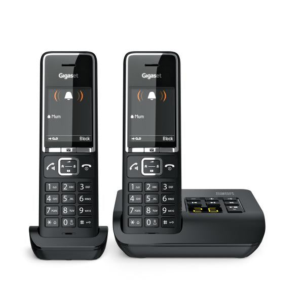 GIGASET COMFORT 550 DUO BLACK CORDLESS CON SEGRETERIA ED AGGIUNTIVO