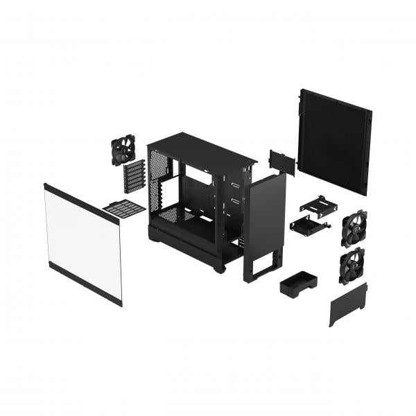 FRACTAL CASE M TOWER POP SILENT BLACK TG CLEAR TINT FD-C-POS1A-02