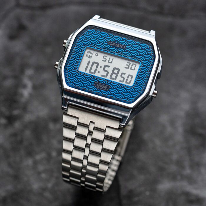 CASIO VINTAGE Mod. ICONIC - TRADITIONAL SEIGAIHA PATTERN Limited Edition - BLUE